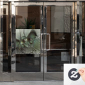 Abstracte Olijfwijze Groen Grijs Fractal Art Fanta Raamsticker (Kantoordeur)