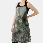 Abstracte Olijfwijze Groen Grijs Fractal Art Fanta Schort (Insitu)