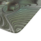 Abstracte Olijfwijze Groen Grijs Fractal Art Fanta Snijplank (Hoek)