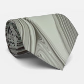 Abstracte Olijfwijze Groen Grijs Fractal Art Fanta Stropdas (Opgerold)