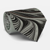 Abstracte Olijfwijze Groen Grijs Fractal Art Fanta Stropdas (Opgerold)