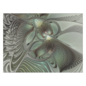 Abstracte Olijfwijze Groen Grijs Fractal Art Fanta Tafelkleed (Voorkant (Horizontaal))