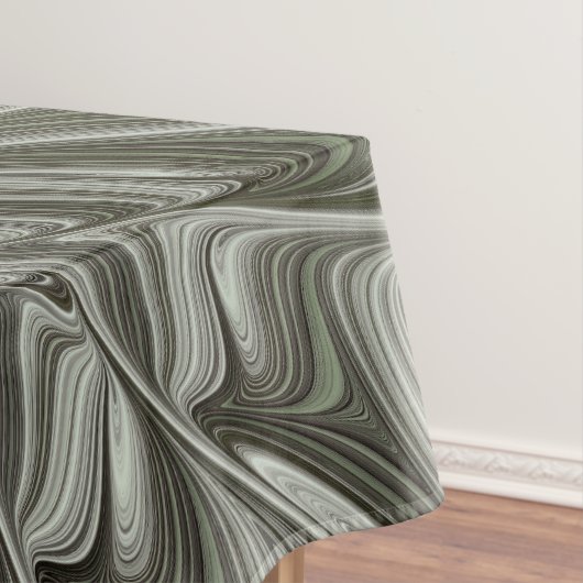 Abstracte Olijfwijze Groen Grijs Fractal Art Fanta Tafelkleed (Voorbeeld)