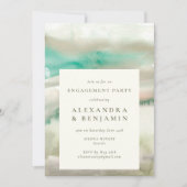 Abstracte Olive Green Waterverf Engagement Party Kaart (Voorkant)