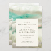 Abstracte Olive Green Waterverf Engagement Party Kaart (Voorkant / Achterkant)