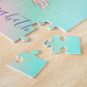 Abstracte Ombre Colorful Cute Flamingo Legpuzzel (Zijkant)