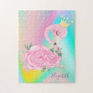 Abstracte Ombre Colorful Cute Flamingo Legpuzzel