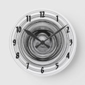Abstracte Ombre Contemmodern Zwart Spiral Ronde Klok (Voorkant)