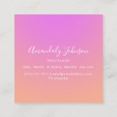 Abstracte OMBRÉ Geometry Aangepaste foto Roze Vierkante Visitekaartje (Achterkant)