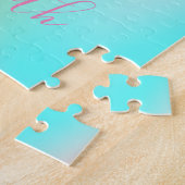 Abstracte Ombre Holographic Cool Pineappel Legpuzzel (Zijkant)