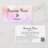 *~* Abstracte Ombre Pastel Peach Girly Logo QR-cod Visitekaartje (Voorkant / Achterkant)