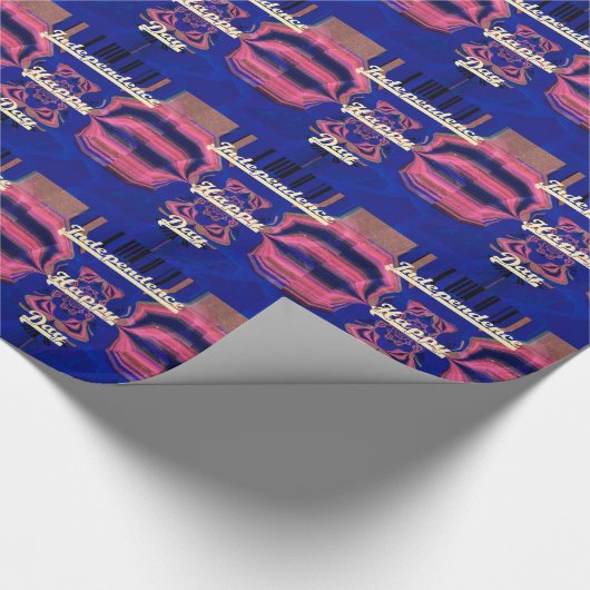 Abstracte Onafhankelijkheidsdag Celebration Art Cadeaupapier (Hoek)