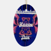 Abstracte Onafhankelijkheidsdag Celebration Art Keramisch Ornament (Rechts)