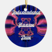 Abstracte Onafhankelijkheidsdag Celebration Art Keramisch Ornament (Voorkant)