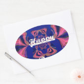 Abstracte Onafhankelijkheidsdag Celebration Art Ovale Sticker (Envelop)