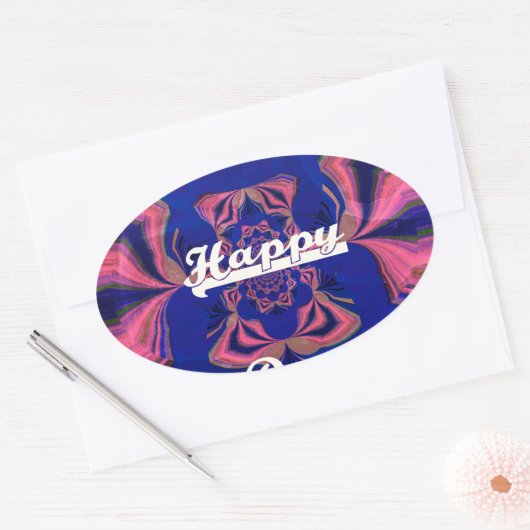 Abstracte Onafhankelijkheidsdag Celebration Art Ovale Sticker (Envelop)