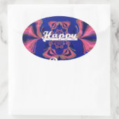 Abstracte Onafhankelijkheidsdag Celebration Art Ovale Sticker (Tas)