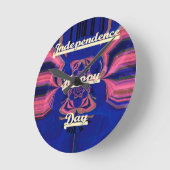 Abstracte Onafhankelijkheidsdag Celebration Art Ronde Klok (Hoek)