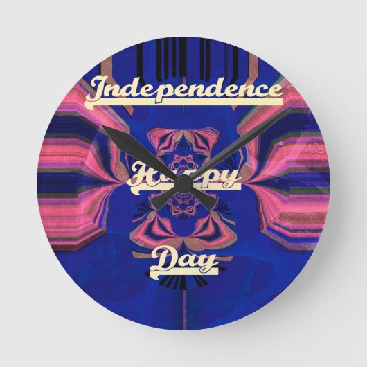 Abstracte Onafhankelijkheidsdag Celebration Art Ronde Klok (Voorkant)