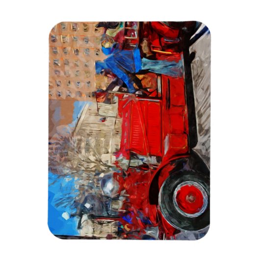Abstracte onderdrukking van de Antiek brandweerwag Magneet (Verticaal)