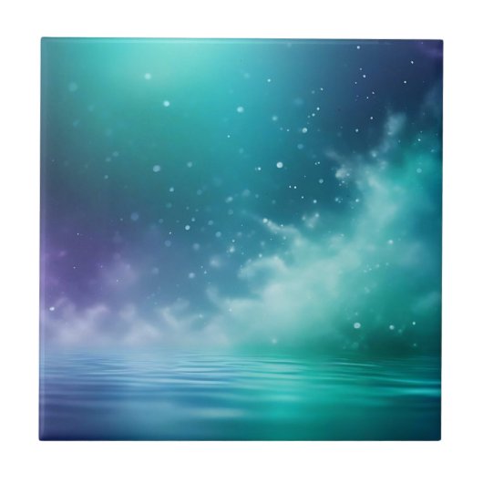 Abstracte onderwaterscène tegeltje (Voorkant)