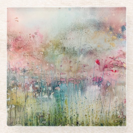 Abstracte onderzetter van alcoholinkt glazen onderzetter (Voorkant)