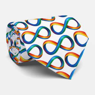 Abstracte Oneindigheidssymbool Nekband met Regenbo Stropdas