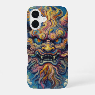 Abstracte Oni-demonenwolken in Van Gogh-stijl iPhone 16 Hoesje