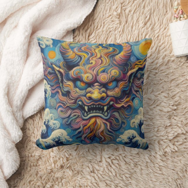 Abstracte Oni-demonenwolken Van Gogh gestyled Kussen (Deken)