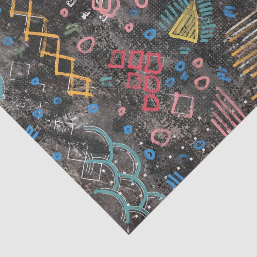 Abstracte ontkoppeling van graffiti-regenboogalkbo tissuepapier (Detail)