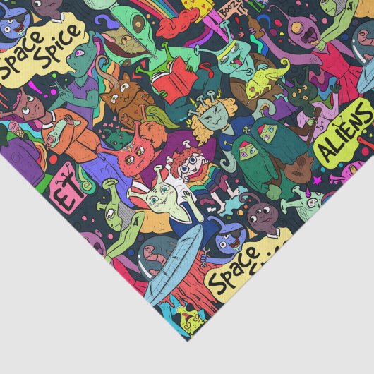 Abstracte ontkoppeling van ufo-aliens tissuepapier (Detail)