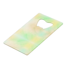 Abstracte ontwerkaart met zachte pastelkleuren creditkaart flessenopener