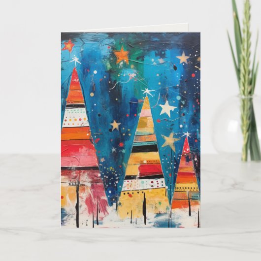 Abstracte ontwerp kerstkaart feestdagen kaart (Voorkant)