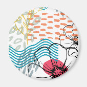 abstracte ontwerp magneet bloemen (Voorkant)