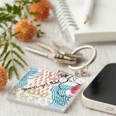abstracte ontwerp magneet bloemen sleutelhanger (Voorkant Rechts)