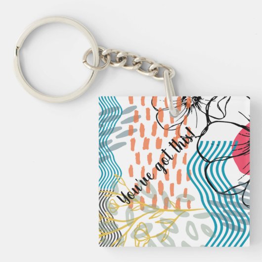 abstracte ontwerp magneet bloemen sleutelhanger (voorkant)