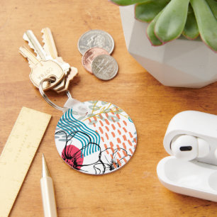 abstracte ontwerp magneet bloemen sleutelhanger