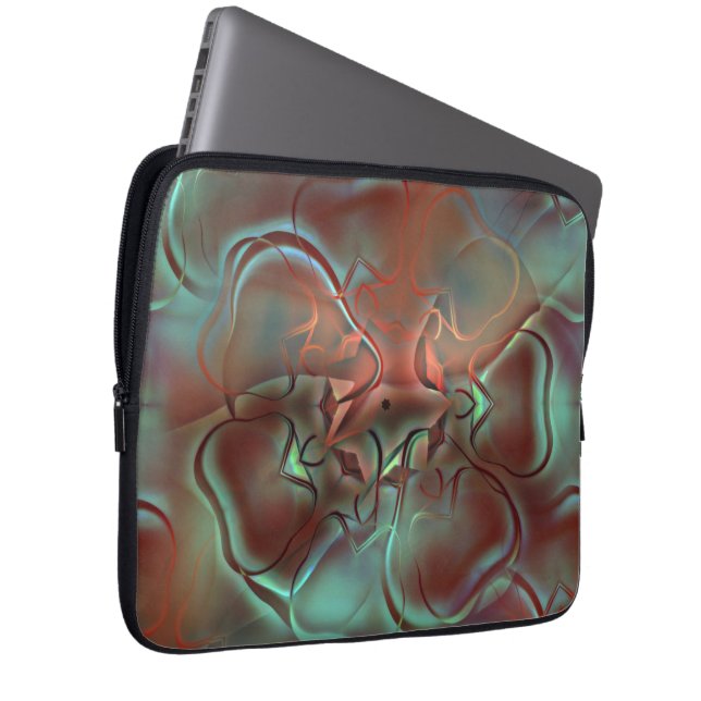 Abstracte ontwerpen in de vorm van gefronst glas b laptop sleeve (Voorkant Rechts)