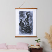Abstracte Oog- en Vlamkooltekening Hangend Wandkleed (Slaapkamer)