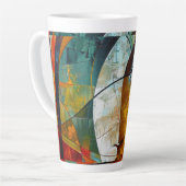 Abstracte oogtekening van een meisje latte mok (Linkerhoek)