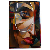 Abstracte oogtekening van een meisje medium cadeauzakje (Voorkant)