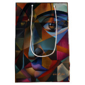 Abstracte oogtekening van een meisje medium cadeauzakje (Achterkant)