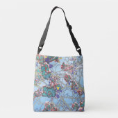 Abstracte oosterse bloem bloesemprint crossbody tas (Achterkant)