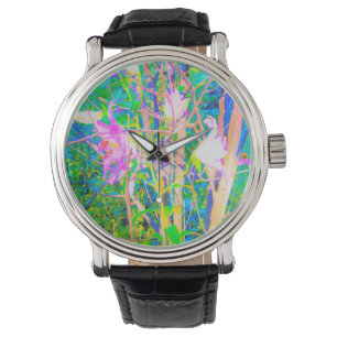 Abstracte oosterse lilies in mijn Rubio Garden Horloge