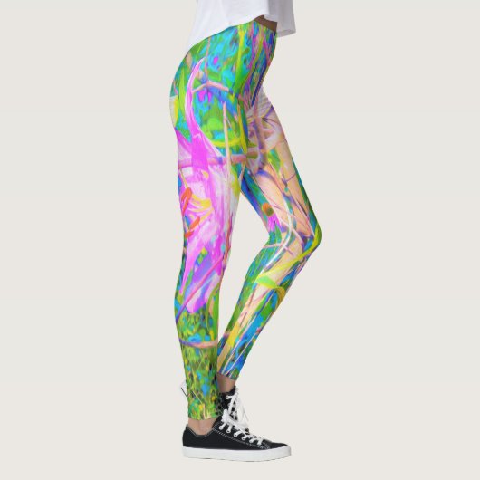 Abstracte oosterse lilies in mijn Rubio Garden Leggings (Rechts)
