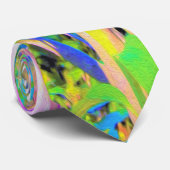 Abstracte oosterse lilies in mijn Rubio Garden Stropdas (Opgerold)