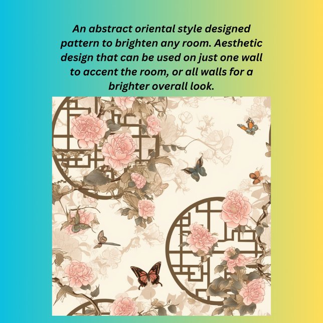 Abstracte oosterse tuin scène behang (Creator heeft geüpload)