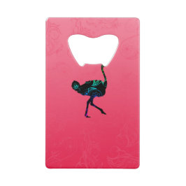 Abstracte opening voor creditcard voor struisvogel creditkaart flessenopener