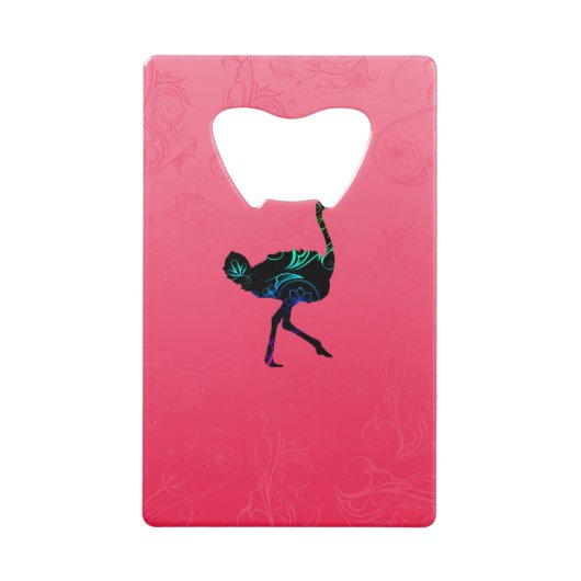 Abstracte opening voor creditcard voor struisvogel creditkaart flessenopener (Voorkant)