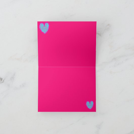 Abstracte opmerking van Heart Leopard Turquoise Ma Kaart (Binnen)